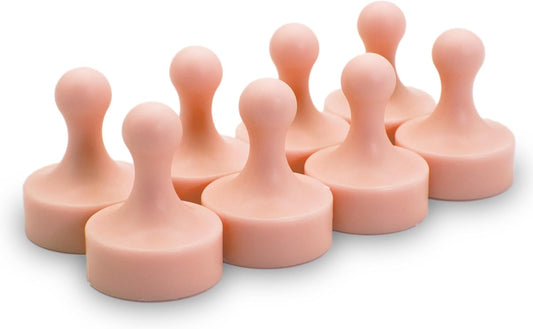 GLASSBOARD STUDIO Powerful Neodymium Magnets, Pawn-Shaped - Strong Fridge/Refrigerator and Whiteboard Magnet, Ideal for Office, Kitchen, Crafts - Rare Earth, Heavy Duty (8, Juicy Peach)