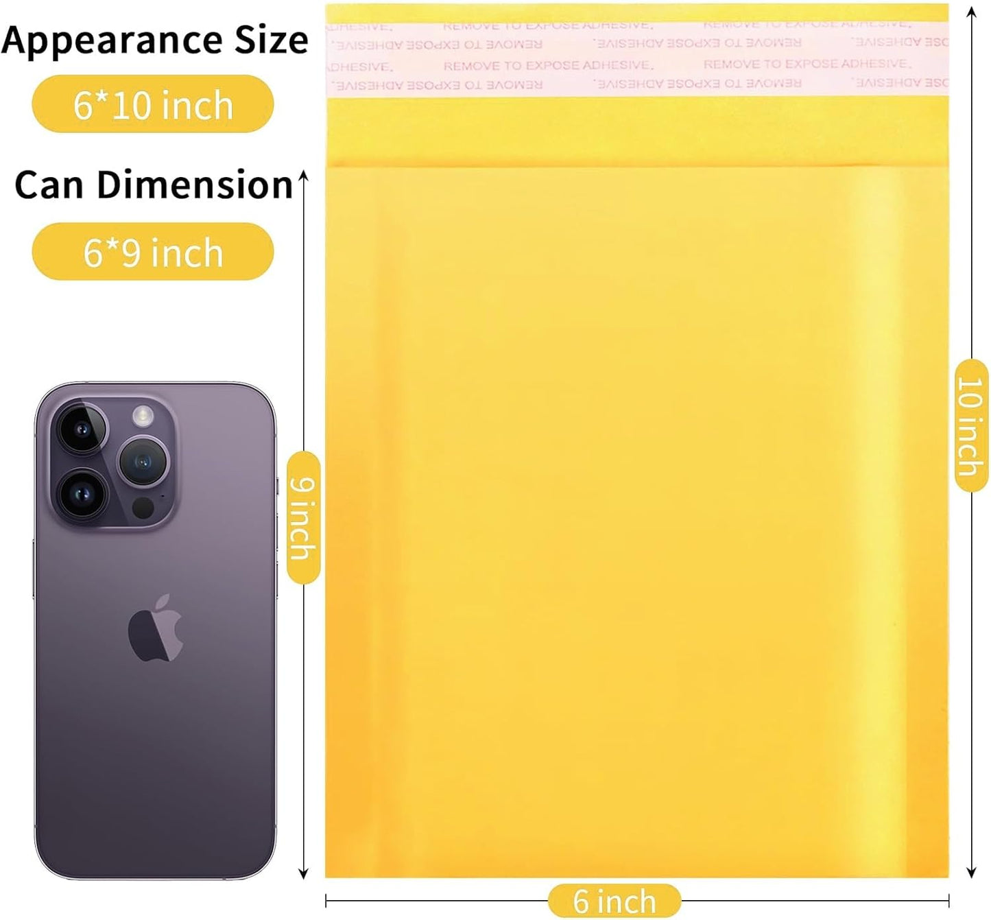 Kraft Bubble Mailers 6×10'' Inch 100 Pack Yellow Padded Envelopes Self-Sealing Mail Shipping Bags for Mailing Cards Jewelry Makeup and Small Business Packaging - Lumora Desk