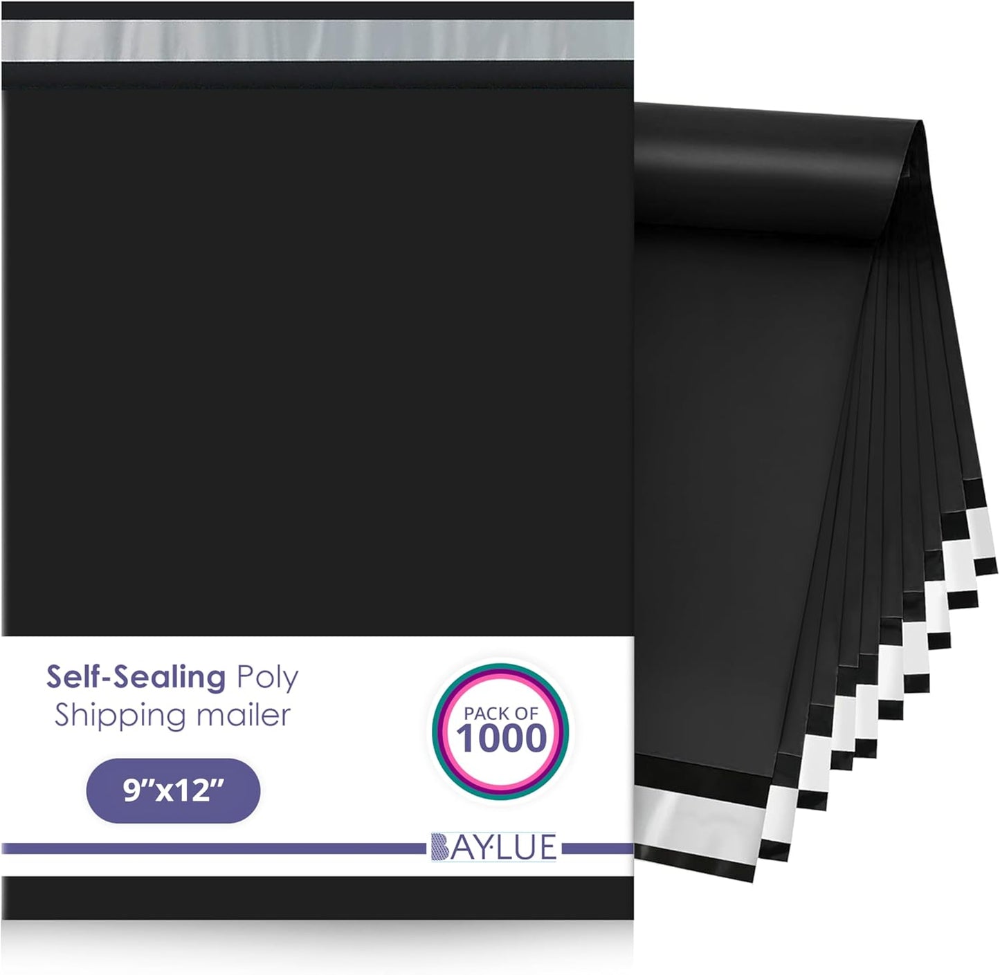 Black Poly Mailers 9x12 Inch | Strong Adhesive Self-Seal mailer Bags | Tamper, Tear, Water Resistant Shipping Envelopes | Thick Strong Material Polymailer Bags Clothing Bag | 1000 Pack Bulk - Lumora Desk
