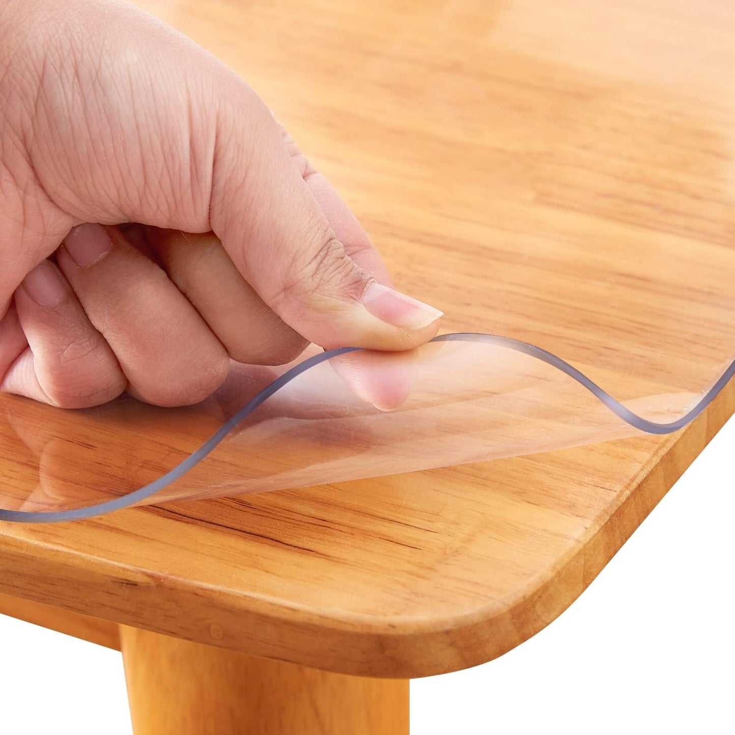 Long Rectangular 30x108 in Clear PVC Table Protector Cover Mat for Dining Room Table Wood Glass Metal Furniture Screen Conference Tabletop Vinyl Plastic Tablecloth Heat Water Proof Easy Clean Non-slip