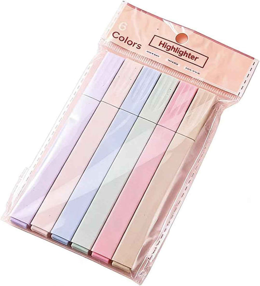Highlighters Assorted Colors, Chisel Tip Highlighter Marker Set, Quick Dry Tip, Six Count For Studying, Note-Taking, School, home, Office and Teacher Supplies