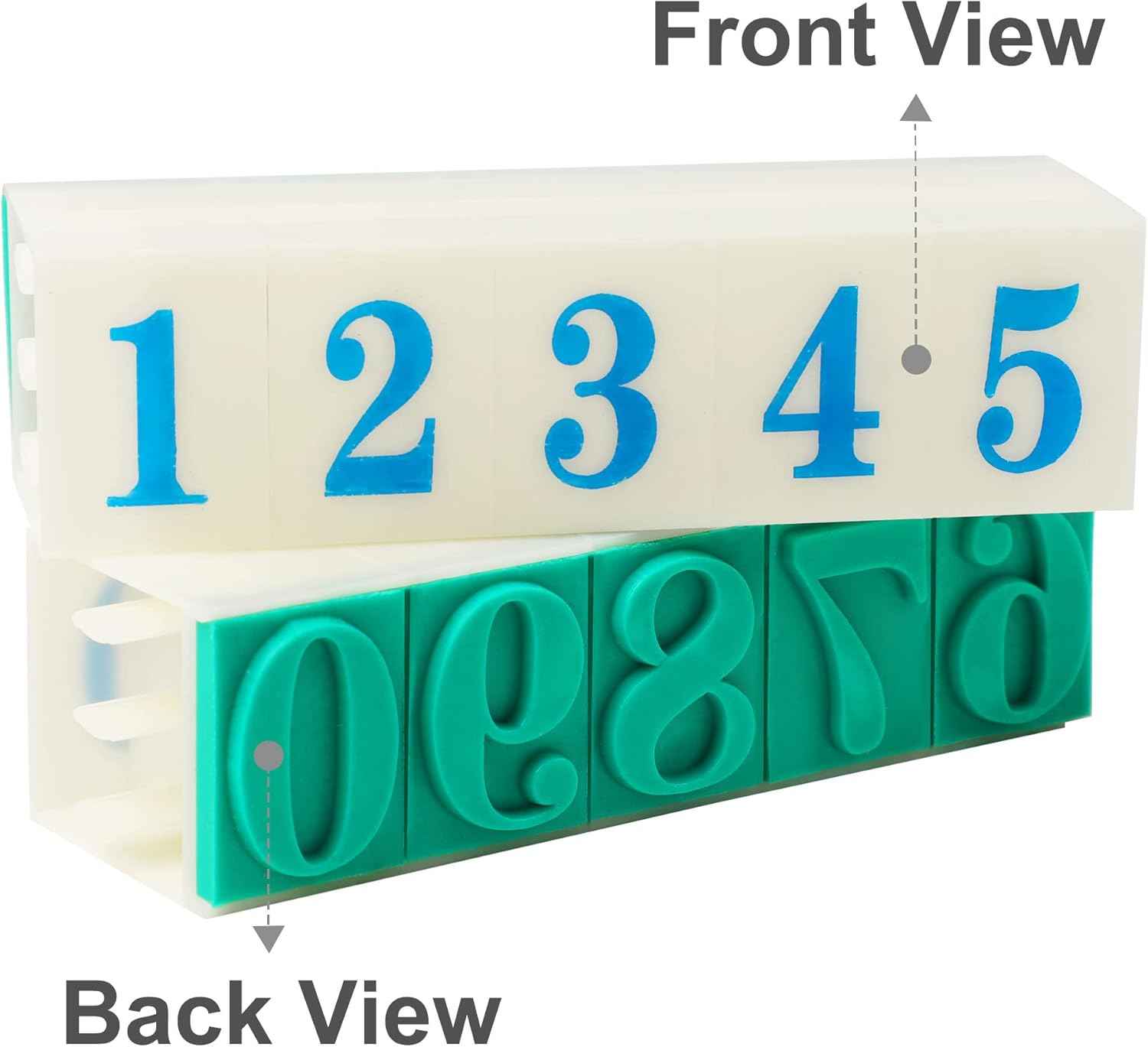 uxcell Rubber Head Number Stamp Set Large Detachable 0-9 Digits Arabic Numerals Stamps Combination Number Stamp for DIY Craft Card Making