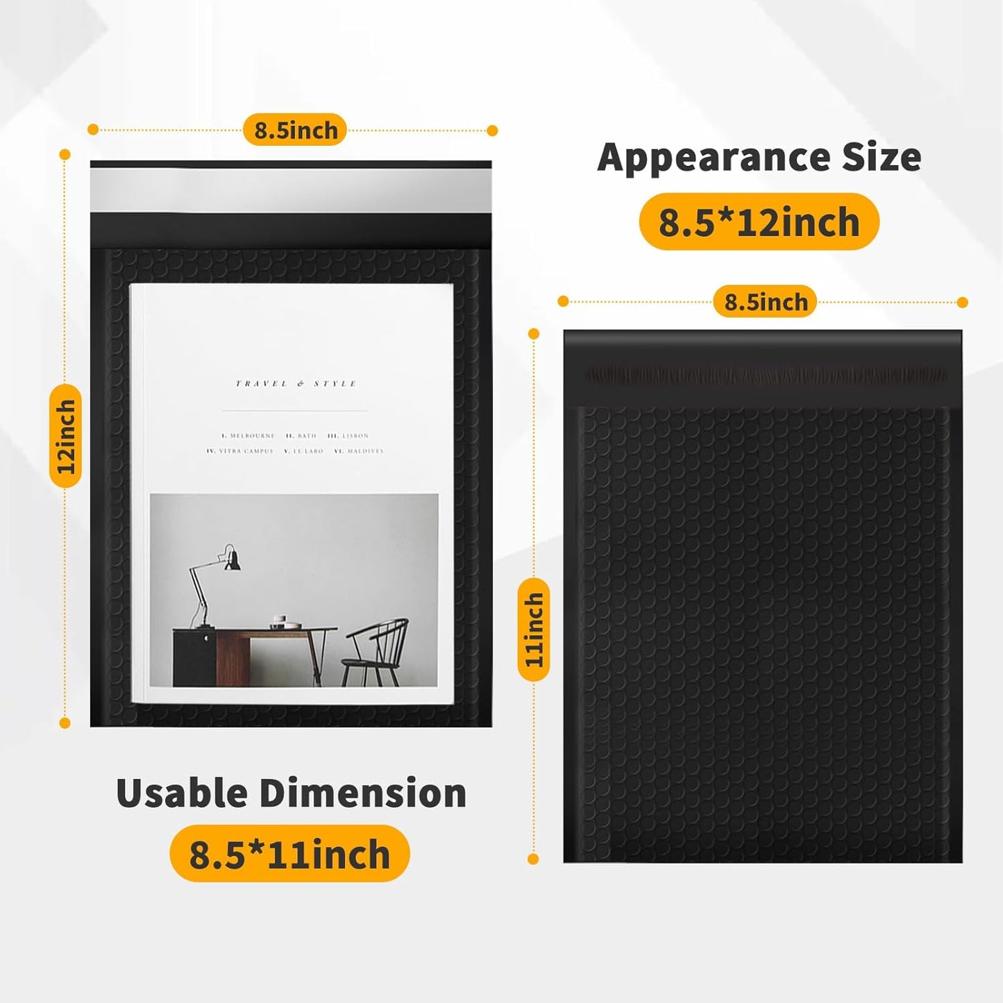 Bubble Mailers 8.5x11inch 40Pack Black Bubble Mailers Self-Seal Padded Mailing Envelopes Bubble Opaque Padded Mailer for Small Businesses to Package and Mail Jewelry Cosmetics#2 - Lumora Desk