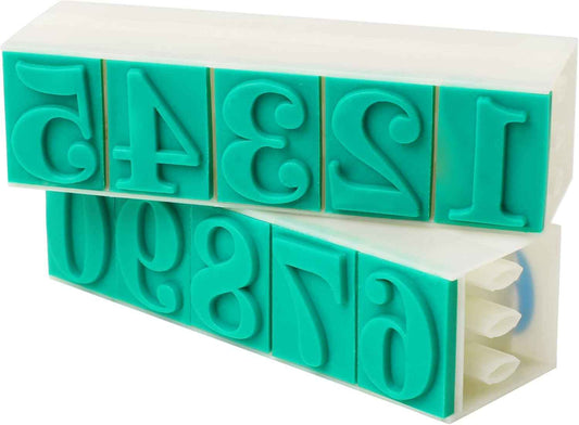 uxcell Rubber Head Number Stamp Set Large Detachable 0-9 Digits Arabic Numerals Stamps Combination Number Stamp for DIY Craft Card Making