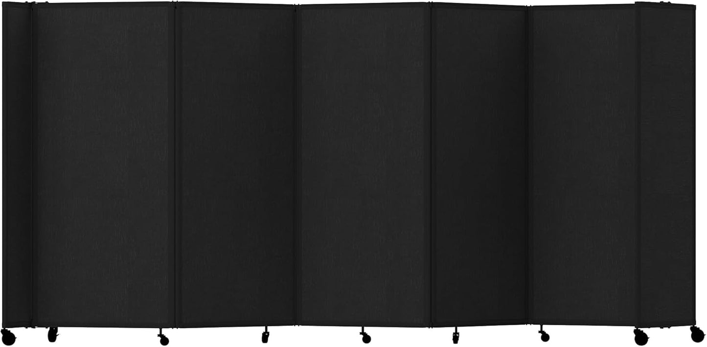 Versare Room Divider 360 Portable Wall Partition | Folding Panels | Large Freestanding Divider | Locking Wheels | Temporary Room Separator