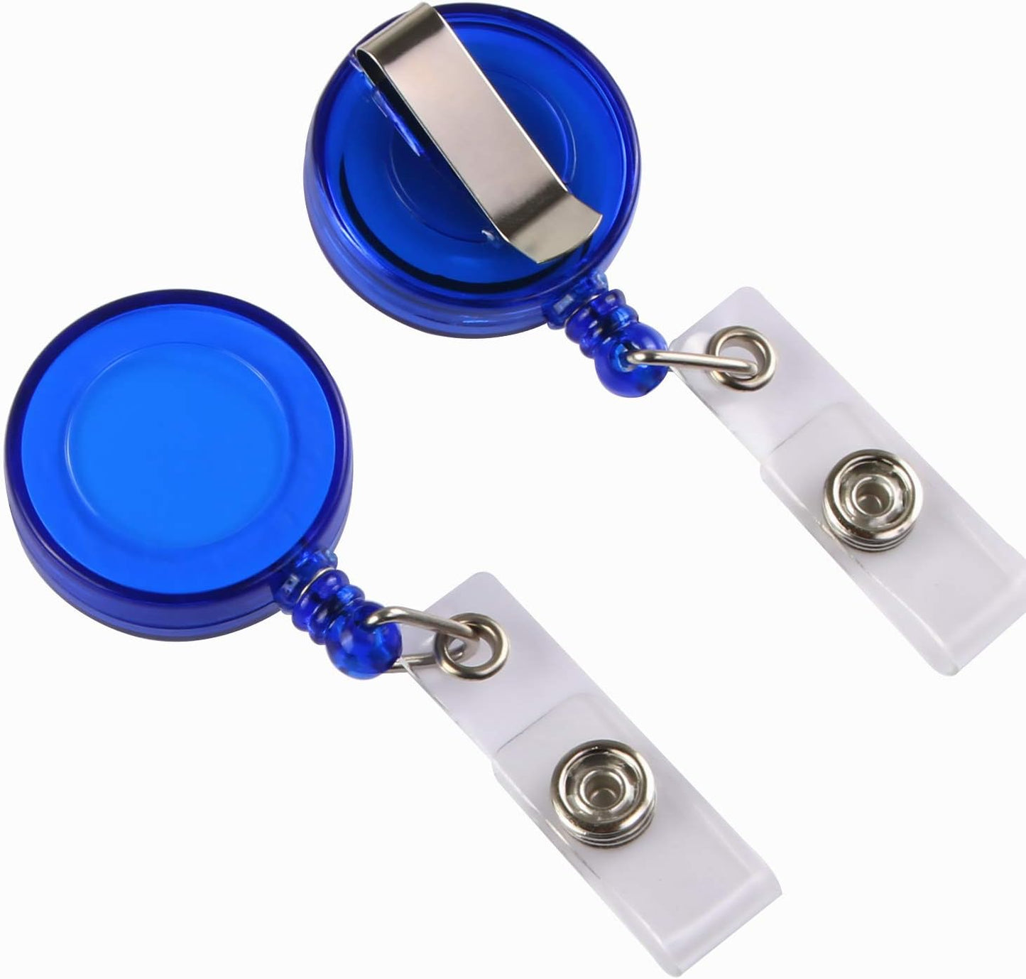 JANYUN 50 Pcs Retractable Badge Reel Clips Holder for Hanging ID Card Name Key Chain (Multi Color)