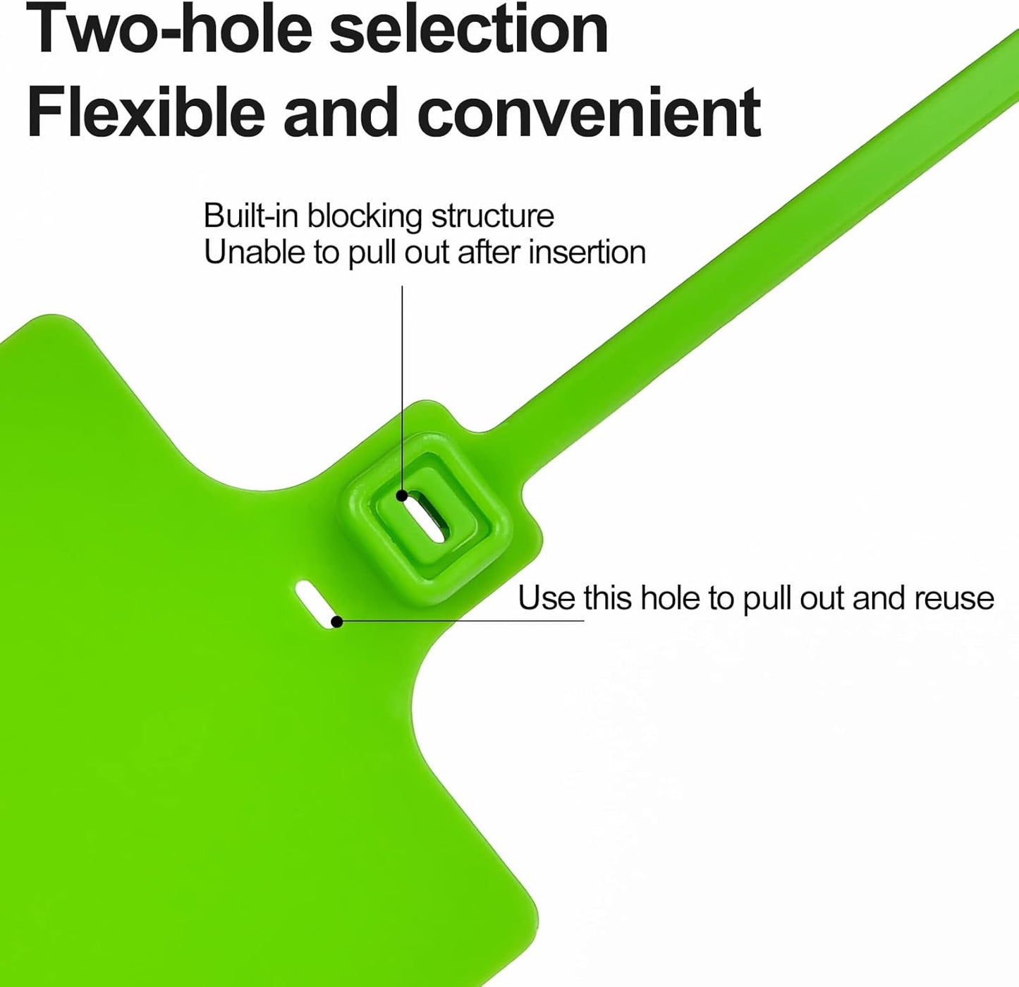 100 Green Plastic Writable Shipping Tags - Large, Waterproof, Hanging Labels with One Permanent Marker Pen