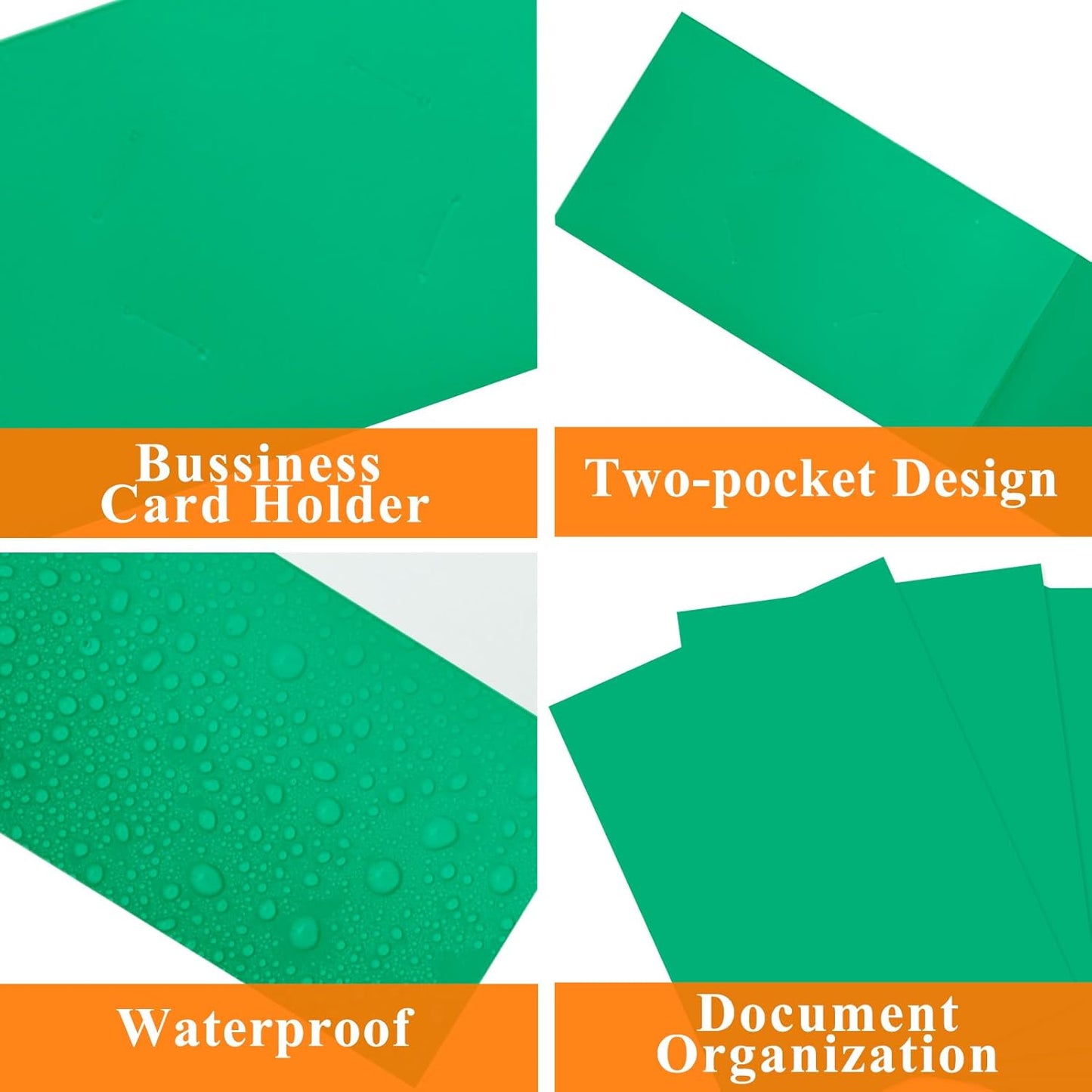 50Pcs Green Folders with Pockets,2 Pocket Folders Bulk,Holds 100 Sheets,Assorted Colors,Office Or School