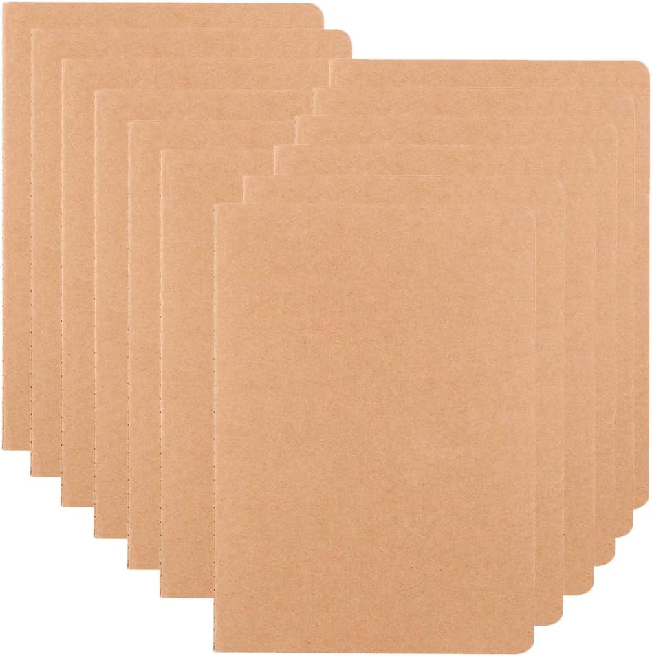 12 Pack Notebook Journals for Travelers, Students and Office, Writing Sketchbook Memo Diary Subject Notebooks Planner with Blank Paper, 60 Pages, 30 Sheets, 8.3x5.5 inch, A5 Size, Travel Journal Set