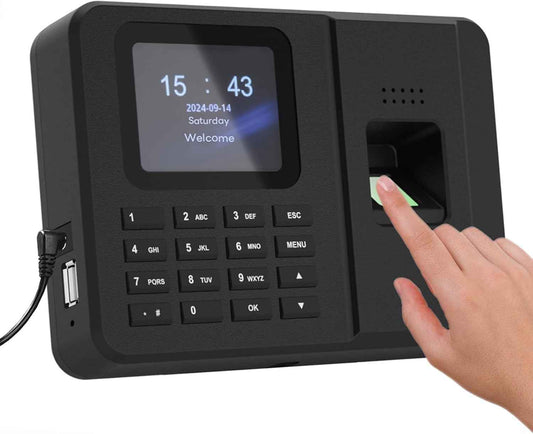 Time Clocks for Employees Small Business, Fingerprint + PIN, Biometric Clock in and Out Machine for Employees, No Monthly Fee, No Software Required