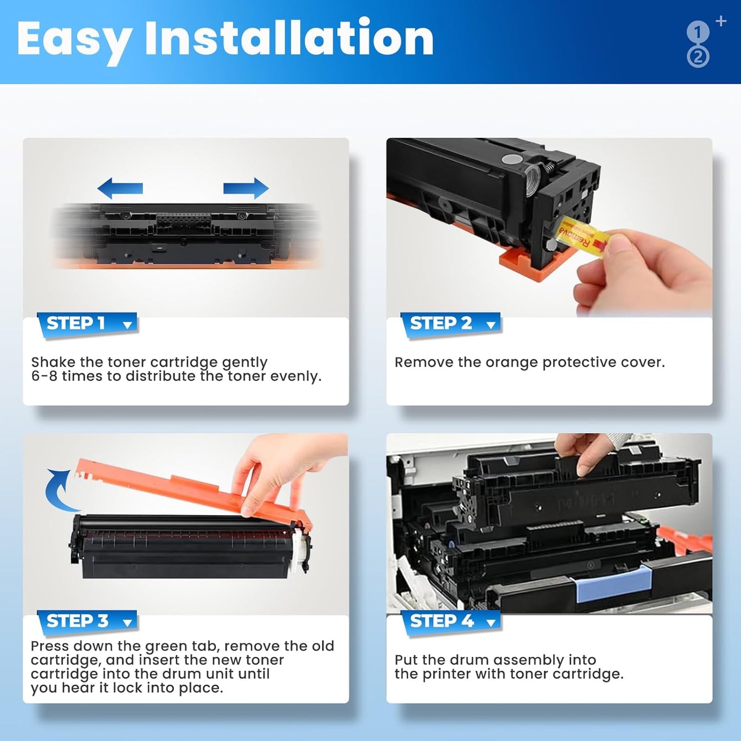 414A Toner Cartridges 4 Pack Color Laser Jet Pro MFP M479fdw M454dw Replacement for HP 414A Toner 414X for HP414X HP414A Works for Color Pro MFP M479fdw M454dw M479fdn M454dn Enterprise M480f M455dn