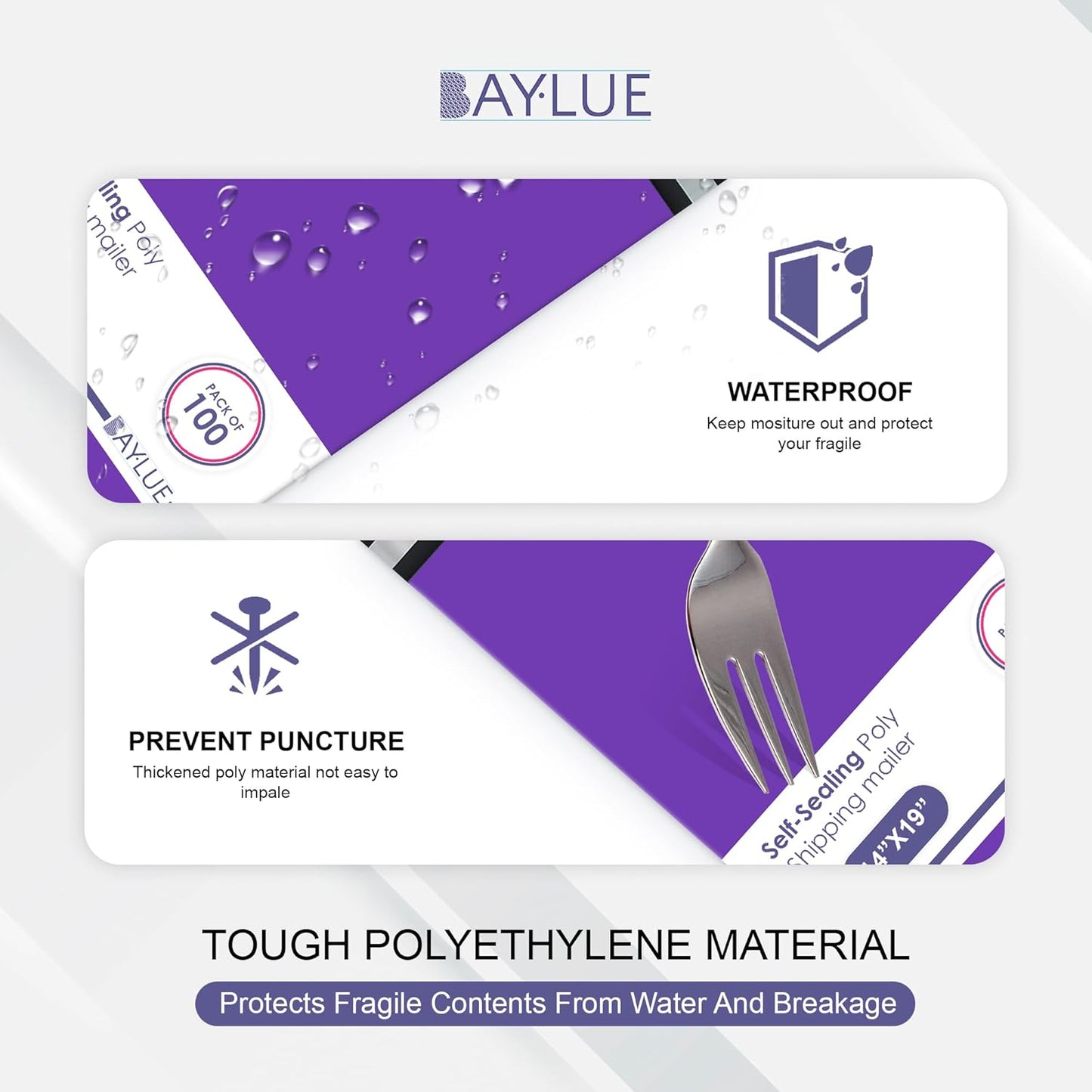 Purple Large Poly Mailers 14.5x19 Inch | Strong Adhesive Self-Seal Mailer Bag | Tear, Tamper, Water Resistant Shipping Envelopes | Thick Strong polymailer Bags | Clothing Shipping Bags | 500 Pcs Bulk - Lumora Desk