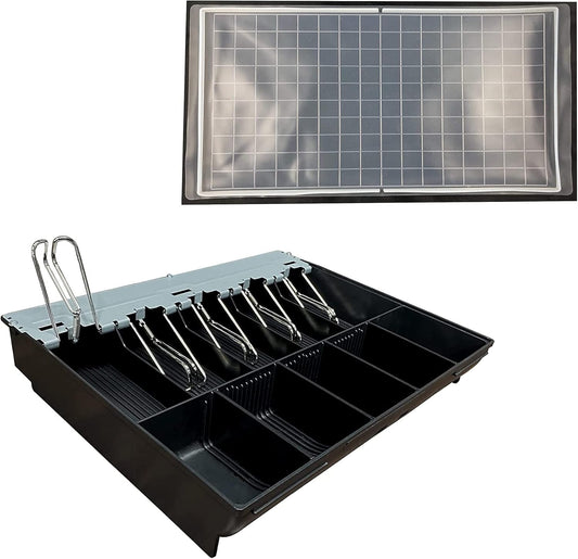 HK SYSTEMS SAM4S Cash Drawer Insert Money Tray Metal Wire Gripper 57 with 160key Wet Cover, 5 Bills and 5 Coins (Bundle)