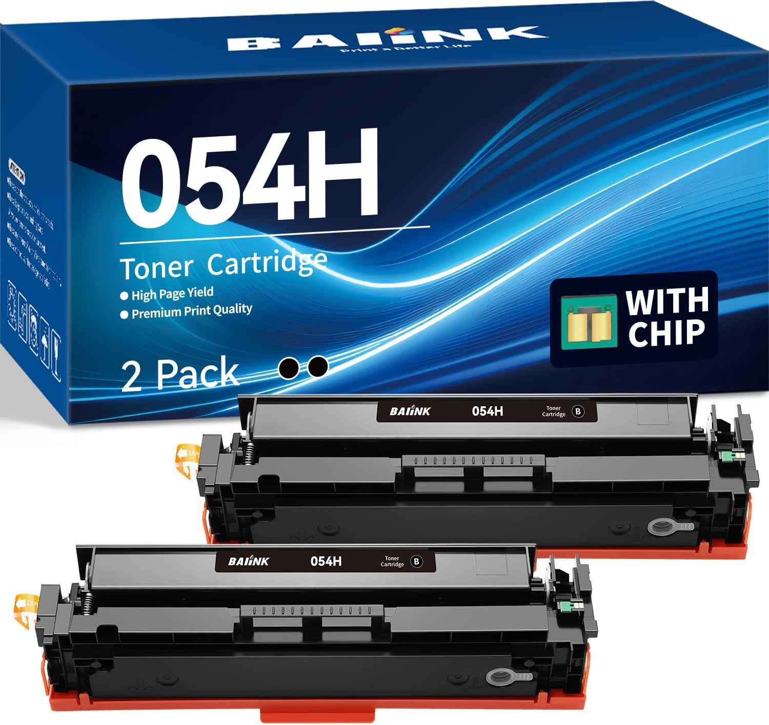 Compatible 054H Toner Cartridge Black Replacement for Canon 054 054H Toner Cartridge Compatible with Color ImageClass MF644Cdw LBP622Cdw MF642Cdw MF641Cdw MF641Cw Printer, 2-Black