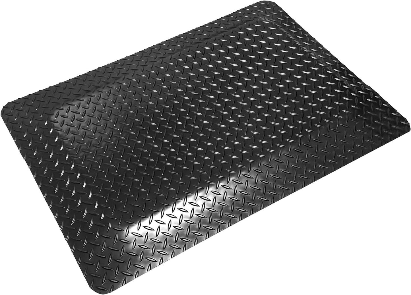 Rhino Mats, American Classic Diamond Anti-Fatigue Mats, Industrial Ergonomic Comfort Standing Mat for Work, Home, Garage, Office, Kitchen or Anywhere (Black 1" Thick, 4 FT. x 7 FT.)