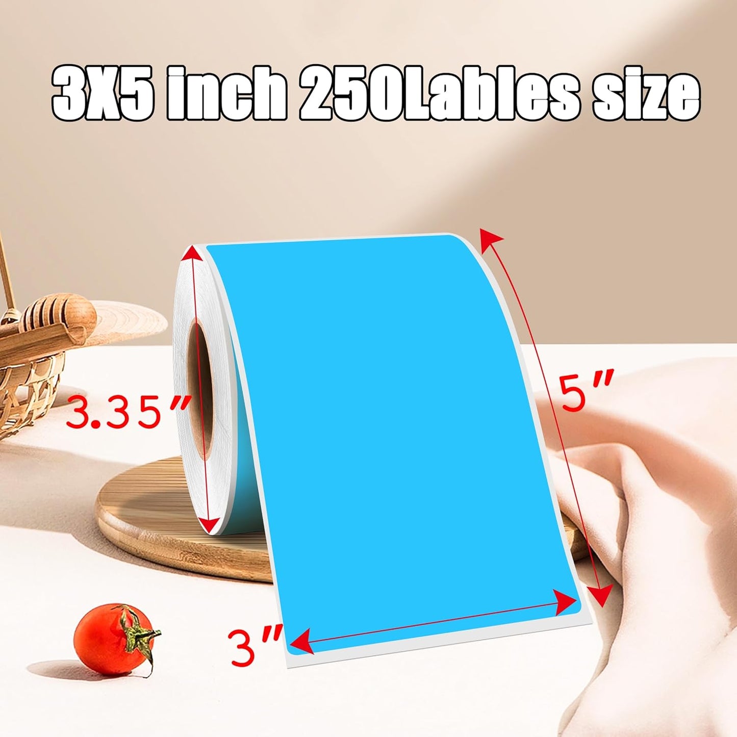 3 x 5 Inch 250Pcs Rectangle Color Coding Stickers,Strong Adhesion Easy to Write Label for Moving,Box Organization,Inventory,Business,Sky-Blue
