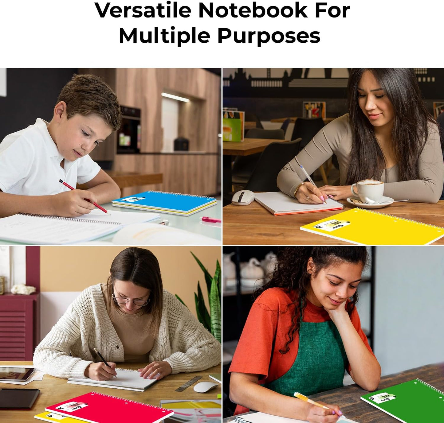 720 Packs (Pallet) 1 Subject Notebooks, Spiral Notebook Bulk, College Ruled, Pallet of Notebooks,70 Sheets (140 pages), 8 x 10-1/2",Bulk Spiral Notebooks for School & Office, 4-7 Days Transit
