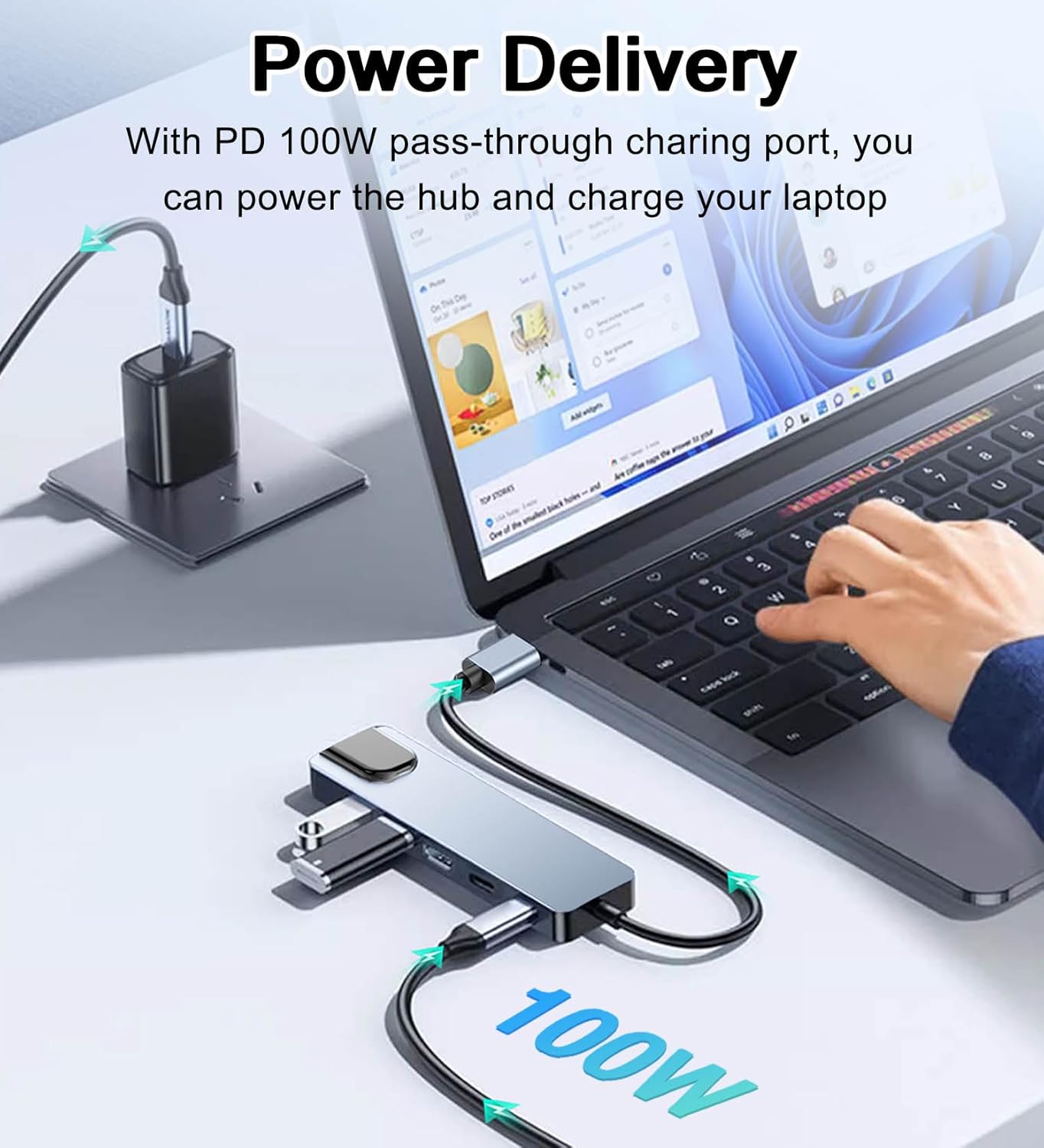USB C Hub Ethernet HDMI Adapter, 6 in 1 Laptop Docking Station with 4K HDMI, RJ45 Ethernet,LAN USB C Dongle for MacBook Pro/Air, iPad Pro, Dell XPS etc