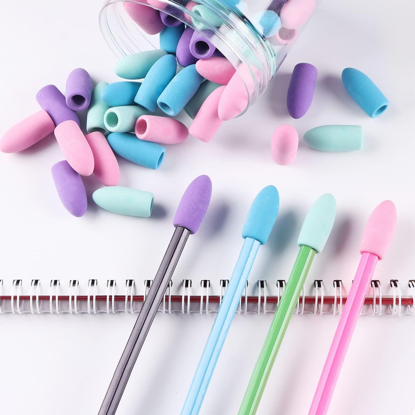 Pencil Erasers, Pencil Eraser Toppers, Cap Erasers, Pencil Top Erasers for Kids, Pencil Top Erasers Bulk (80Pcs/Box)