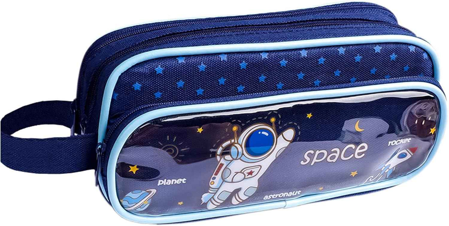 Pencil Case Large Capacity Pencil Pouch, Astronaut Pencil Bag, Aesthetic Pencil Case Pouch, Cute Pencil Case for Kids Students, Preppy Pencil Case for School, Transparent Pencil Box