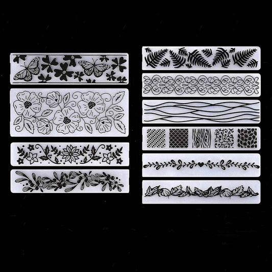 10Pcs Butterfly Flower Leaf Plastic Embossing Folder DIY Craft Template Molds Stamp Stencils Scrapbook Paper Cards Photo Album Making Tool Embossing Folders Handmade Art Craft Supplies Decorating Mold