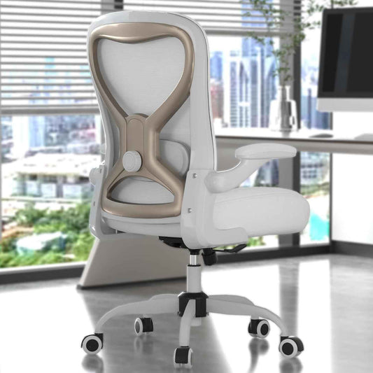 Office Desk Chair with Ergonomic Lumbar Support, Extra-Thick Seat Cushion, Flip-up Arms, Breathable Mesh Back, Computer Task Chair for Home Office