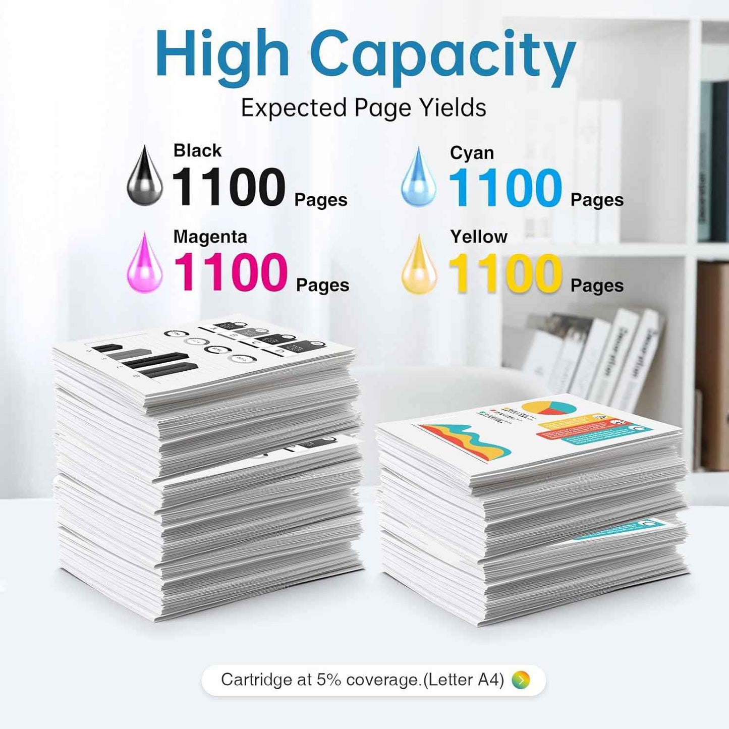 Remanufactured Ink Cartridge Replacement for Epson 822XL Ink Cartridges Combo Pack 822 822 XL T822XL for Epson Workforce Pro WF-4820 WF-4830 WF-4833 WF-4834 WF-3820 WF-3823 Printers Ink (4 Pack)