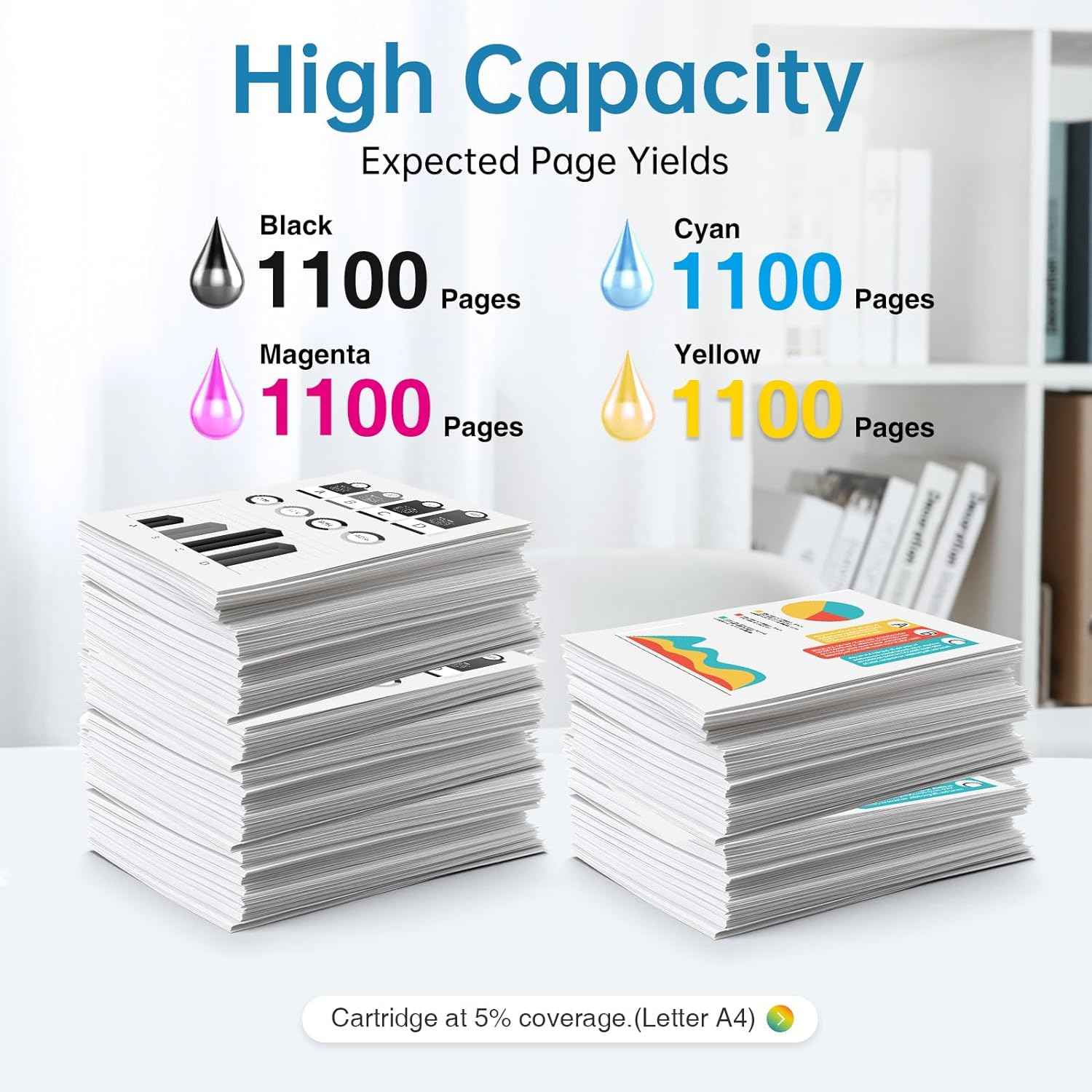 Remanufactured Ink Cartridge Replacement for Epson 822XL Ink Cartridges Combo Pack 822 822 XL T822XL for Epson Workforce Pro WF-4820 WF-4830 WF-4833 WF-4834 WF-3820 WF-3823 Printers Ink (4 Pack)
