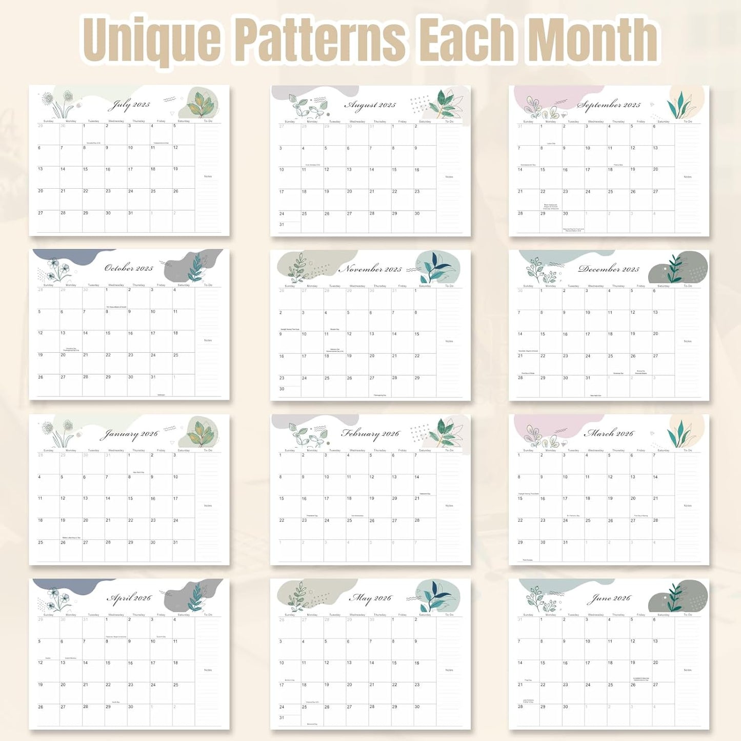 Gannyfer Desk Calendar 2025-2026 with Desktop Mat - 18 Month Large Table Calendar, 22" x 17" Desktop Pad Calendar for Planning and Organizing In Your Family, School or Office(6 Stickers Included) (White)