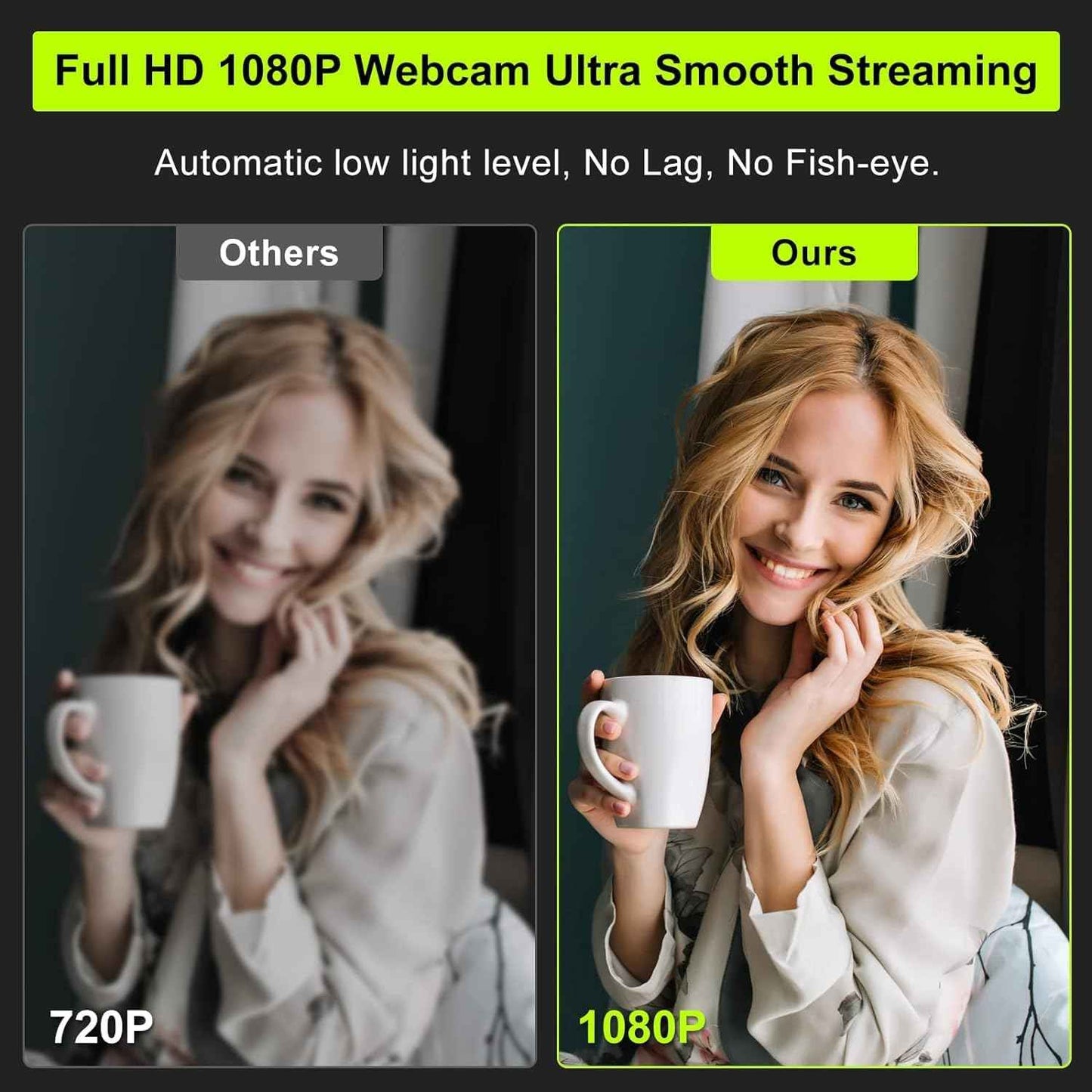 Webcam with Ring Light Microphone - Streaming Web Camera, 1080P Full HD Pro Camera for PC Mac Laptop Desktop, USB Computer Webcam with Privacy Cover and Tripod for Zoom Meeting Skype Teams Twitch