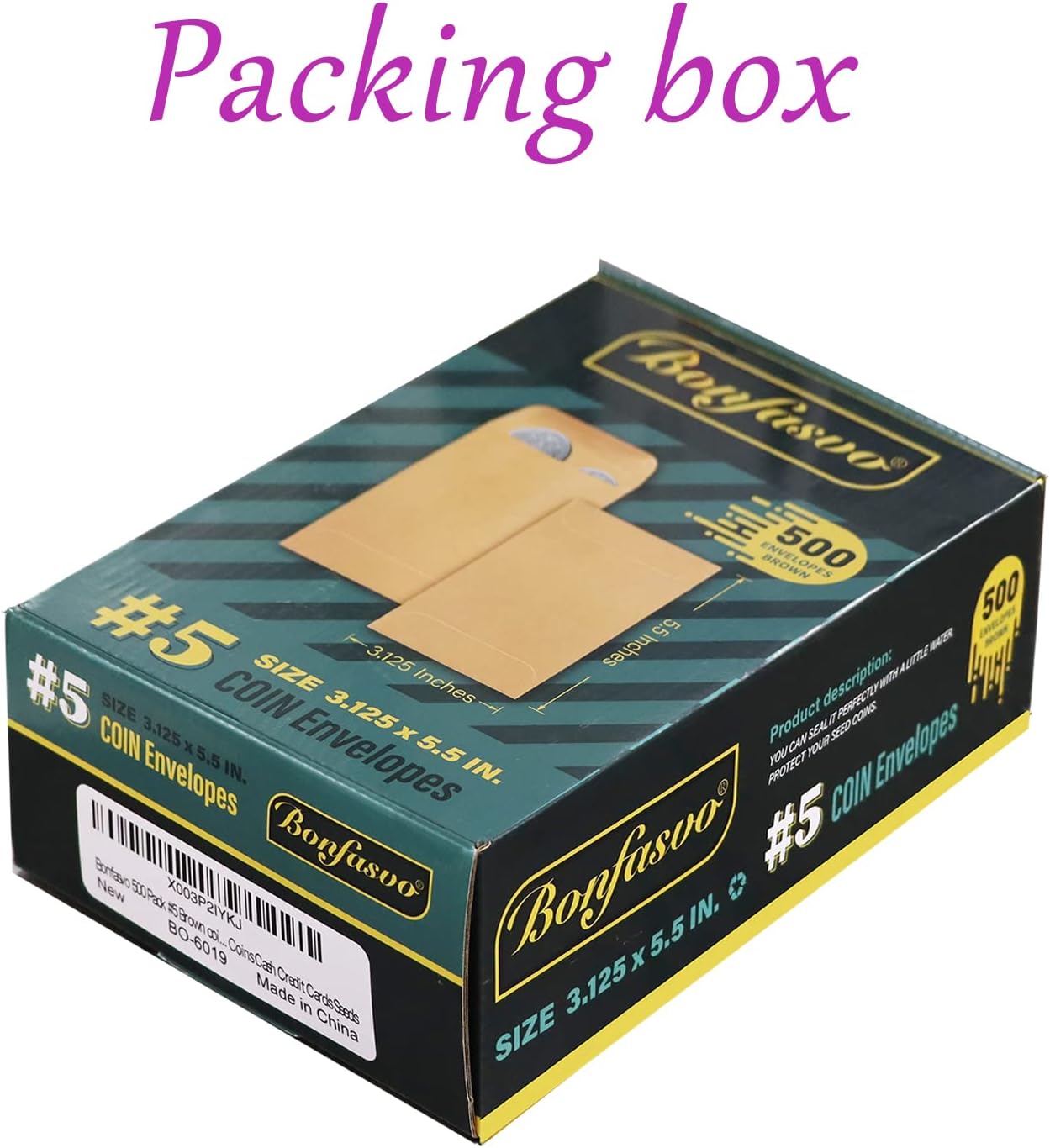 500 Pack #5 Brown coin envelope 3.125 x 5.5 inches Kraft Envelopes Classic Small Parts Envelopes with Self Adhesive Gummed Flap for Coins Cash Credit Cards Seeds - Lumora Desk