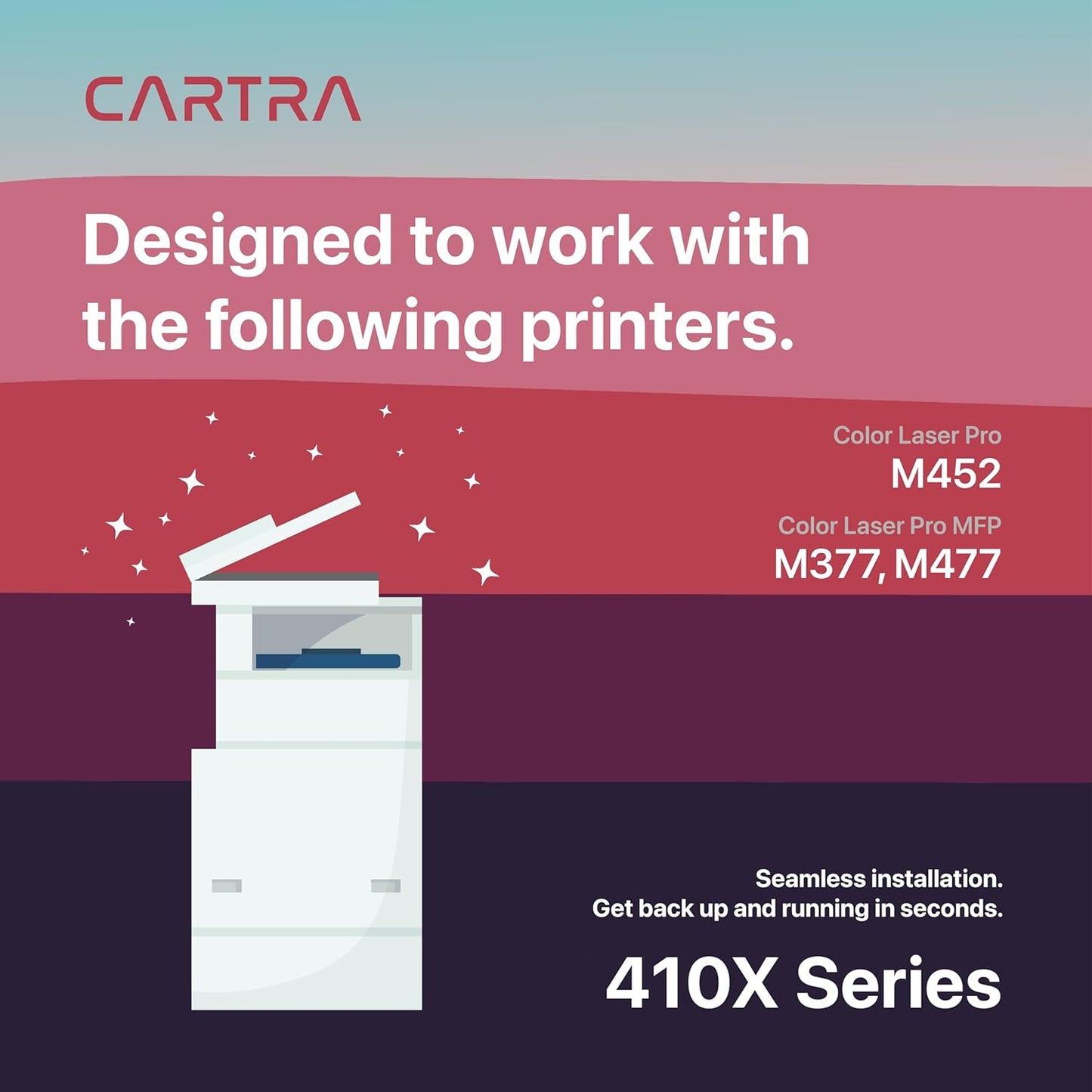 CARTRA 410X Black Toner Cartridge Compatible with 410X Black High-Yield Toner Cartridge Works with Color Laser Jet Pro M452 M377 MFP M477 Series Printer Ink