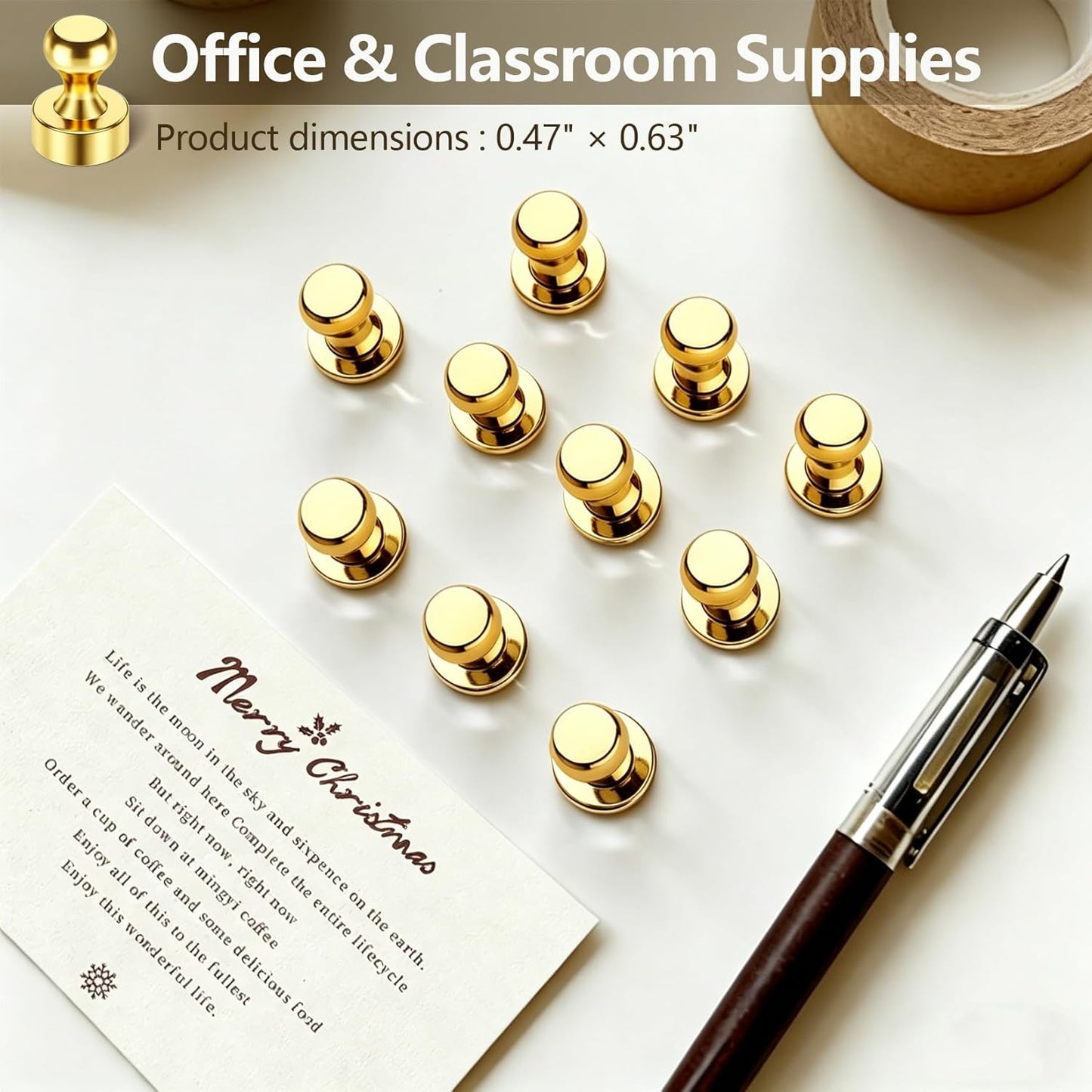 16 Pcs Fridge Magnets, Refrigerator Magnets, Small Strong Magnets, Whiteboard Magnets for Fridge, Magnetic Push Pins for Locker, Kitchen Decor and Accessories, Office, Classroom Organization