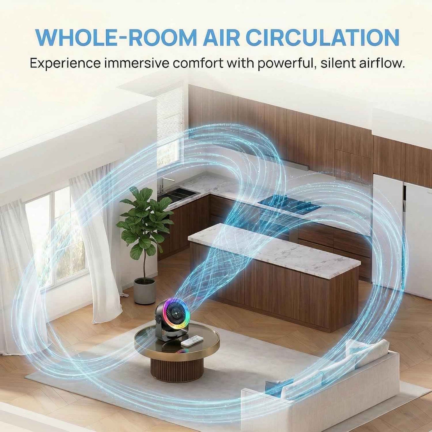 Desk Fans for Bedroom,Portable Colored LED Light 100 Speed Digital Display USB Rechargeable Table Fan,Quiet Wall-Mounted Desk Fan for Home Office Bedroom Camping Traveling(Black)