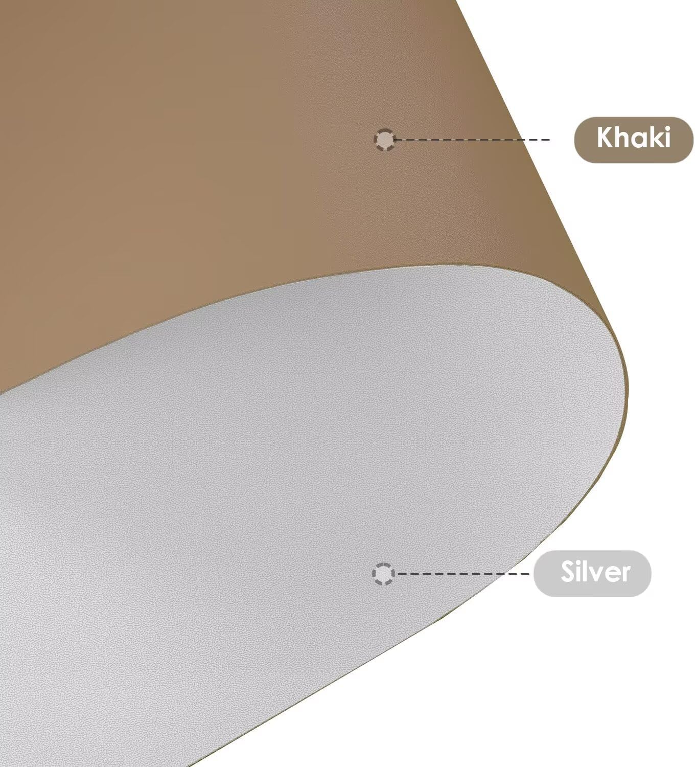 Leather Table Cover,1.8mm Thick,17x54 Inch Desk Cover,Dresser Cover Top,Dresser Protector Top,Dresser Cover,End Table Cover.(Khaki+Silvery,17x54)