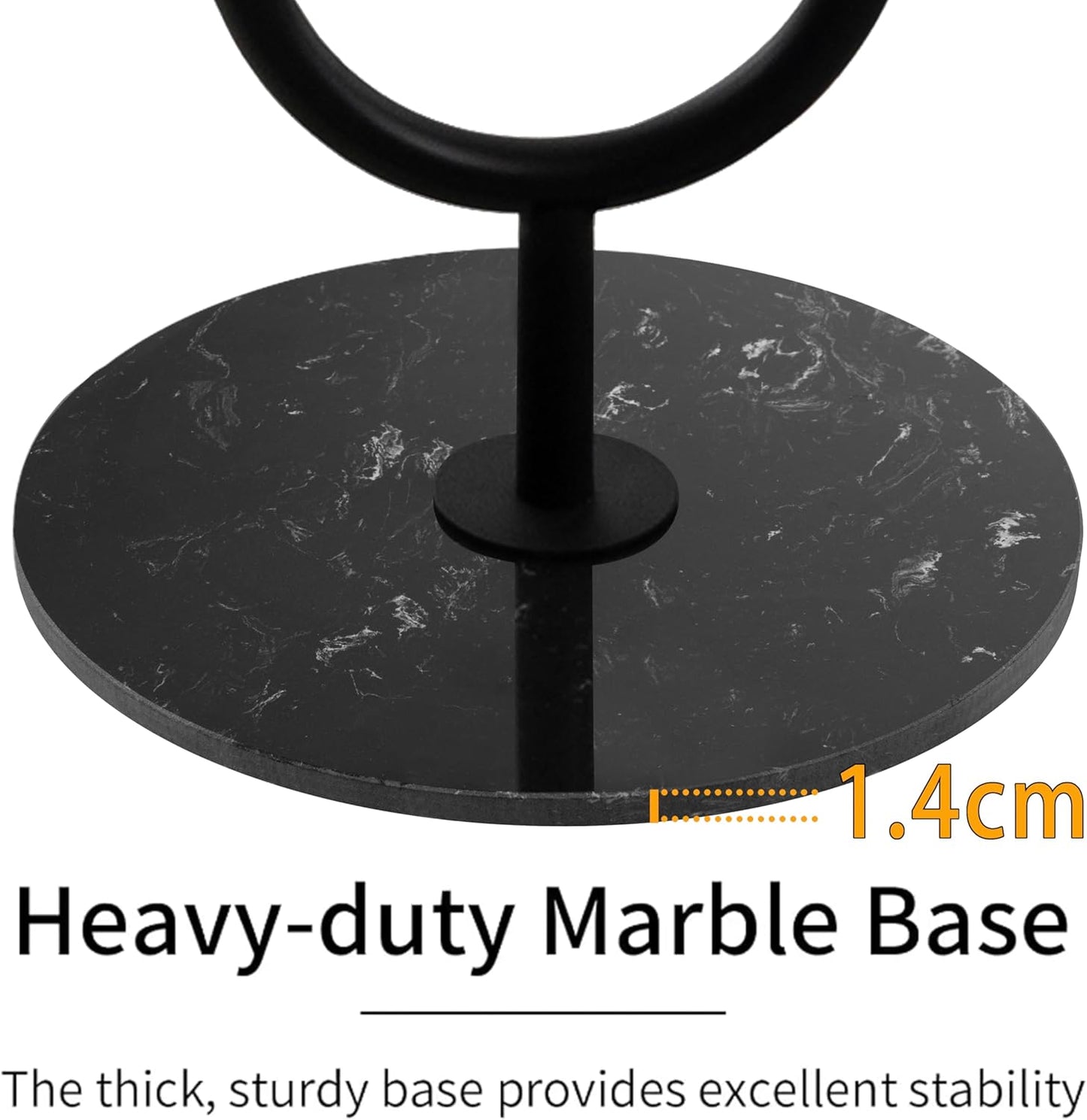 Coat Rack Stand, Metal Coat Tree with Bamboo Tray & 6 Hooks, Heavy Duty Marble Base Corner Coat Stand for Bedroom Hallway Entryway Living Room Office 13.78 x 13.78 x 68.11 Inches (Black) - Lumora Desk