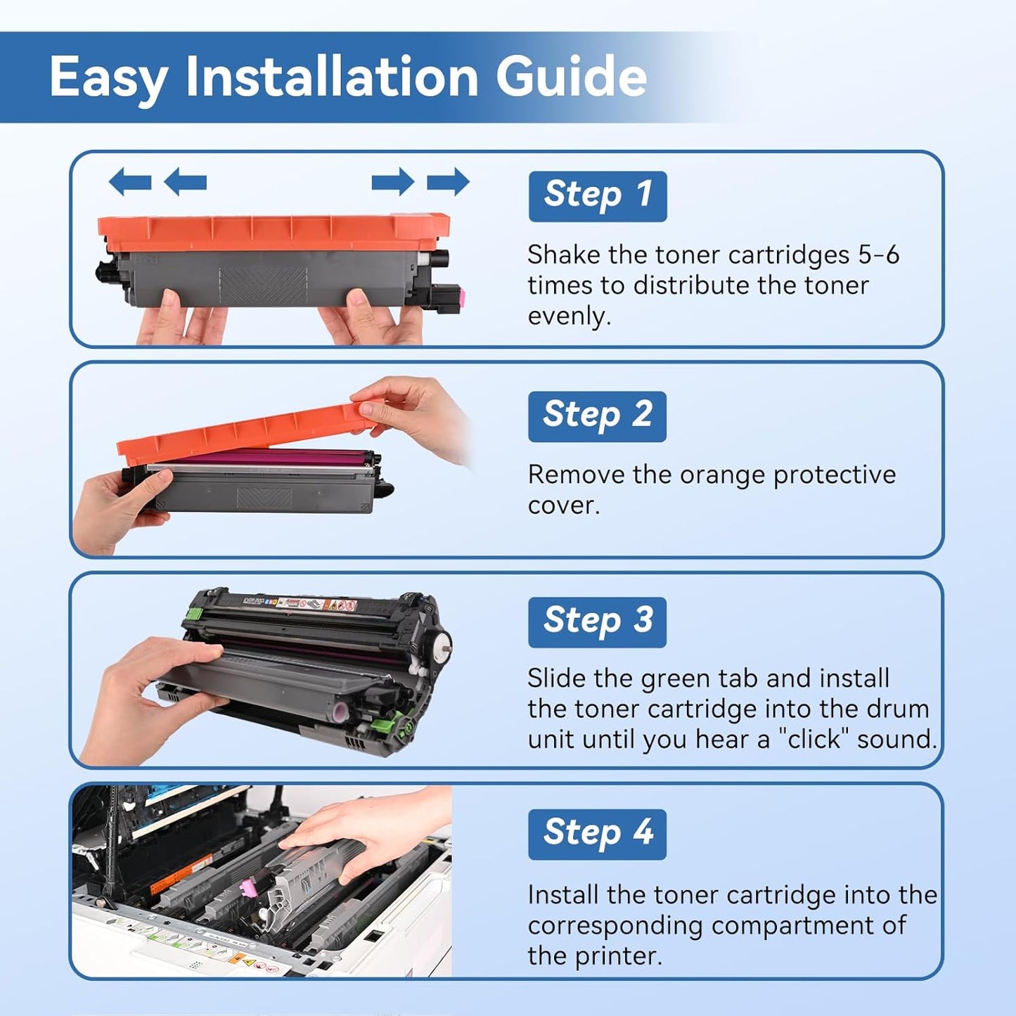 MYTONER TN229XL TN229 Toner Cartridges 5 Pack Compatible Replacement for Brother TN-229 TN-229XL for MFC-L3780CDW MFC-L3720CDW HL-L3280CDW HL-L3220CDW HL-L3300CDW Printer (TN-229XLBK/C/M/Y High Yield)