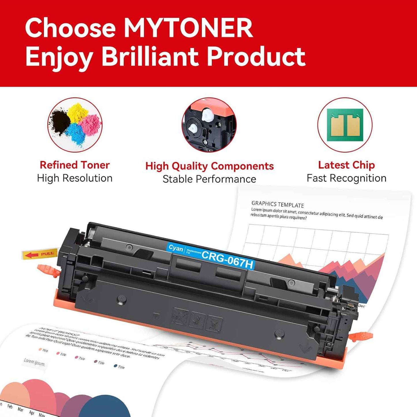 MYTONER 067H 067 Toner Cartridge Set Compatible Replacement for Canon 067H Toner Cartridge High Capacity for imageCLASS MF656Cdw LBP632Cdw MF654Cdw MF653Cdw LBP633Cdw MF650C LBP630C Printer (4 Pack)