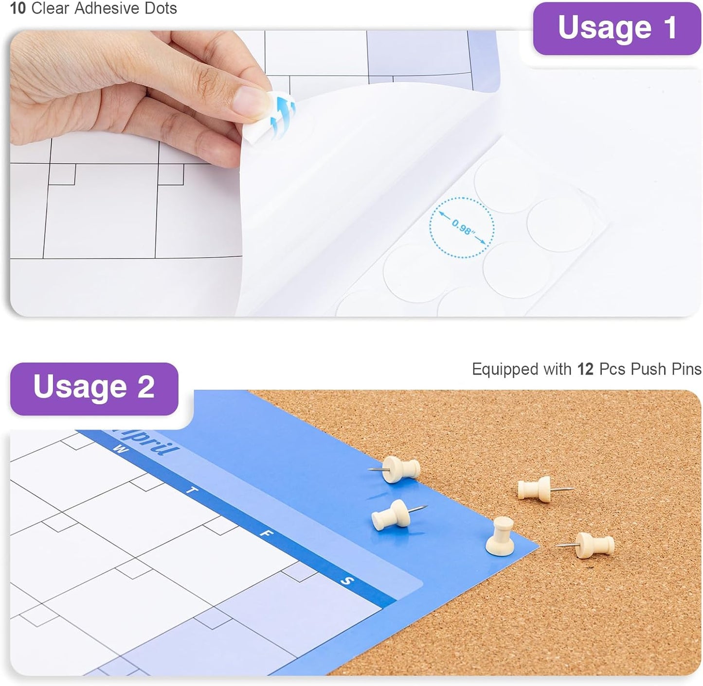 Ospelelf Undated Large Dry Erase Wall Calendar 12 Month Laminated 2025 Calendar 36.6'' x 48'' Yearly Monthly Family Calendar