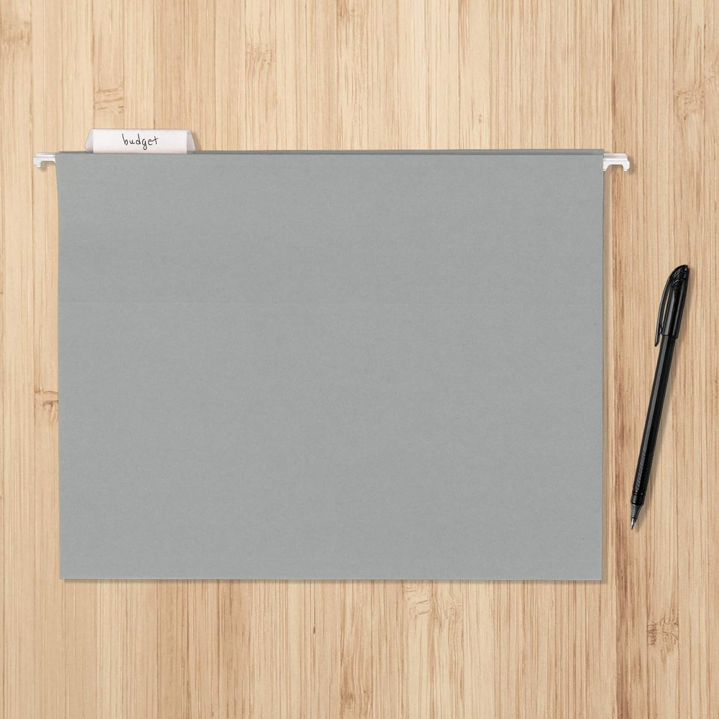 Amazon Basics Hanging File Folders, Letter Size, Gray, 25-Pack