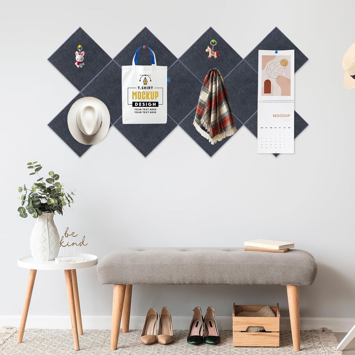 Smarpau Bulletin Board Large Cork Board for Walls 48"x36", 12 Pack Pin Board Felt Board with 35 Pushpins 50 Removable Security Stickers, Cork Boards for Office Home School Decor (Deel Grey) - Lumora Desk