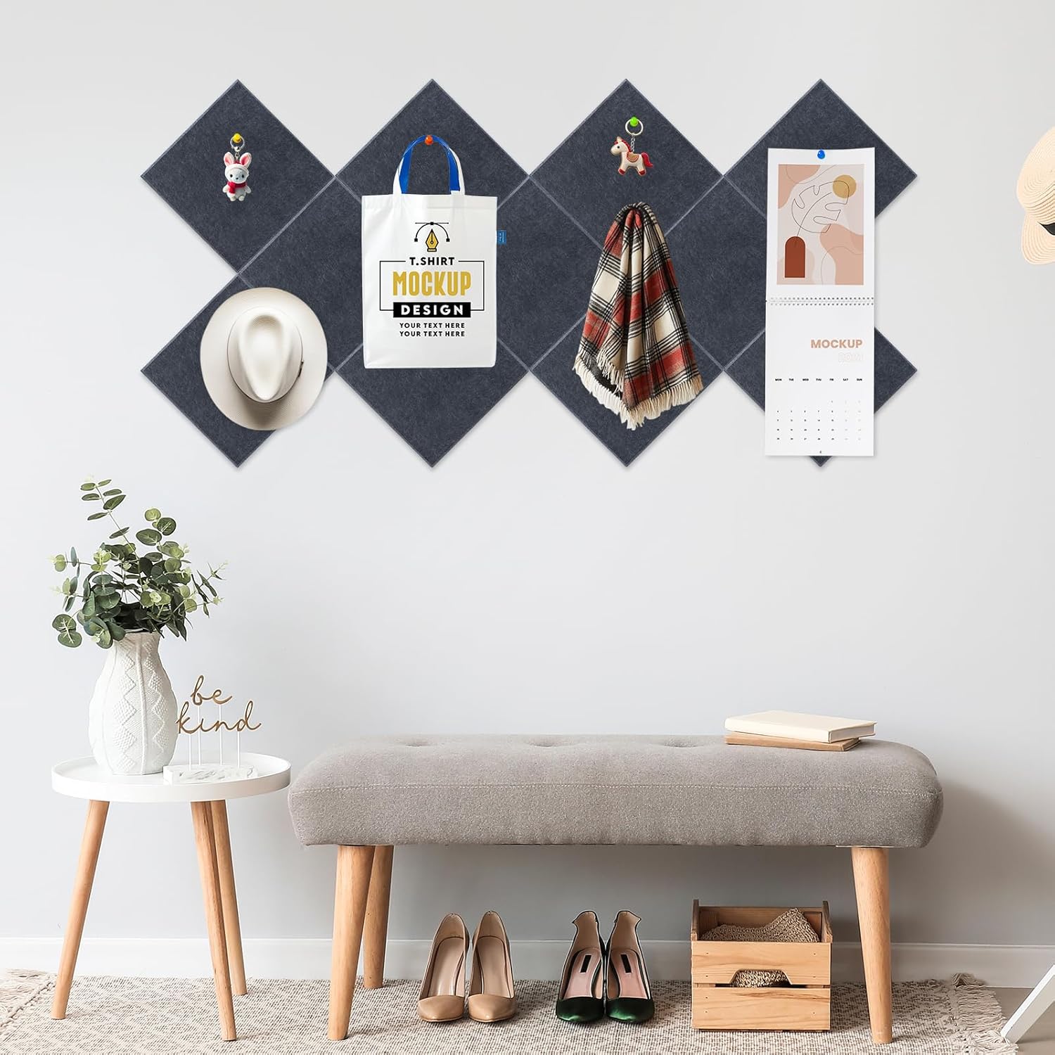 Smarpau Bulletin Board Large Cork Board for Walls 48"x36", 12 Pack Pin Board Felt Board with 35 Pushpins 50 Removable Security Stickers, Cork Boards for Office Home School Decor (Deel Grey) - Lumora Desk