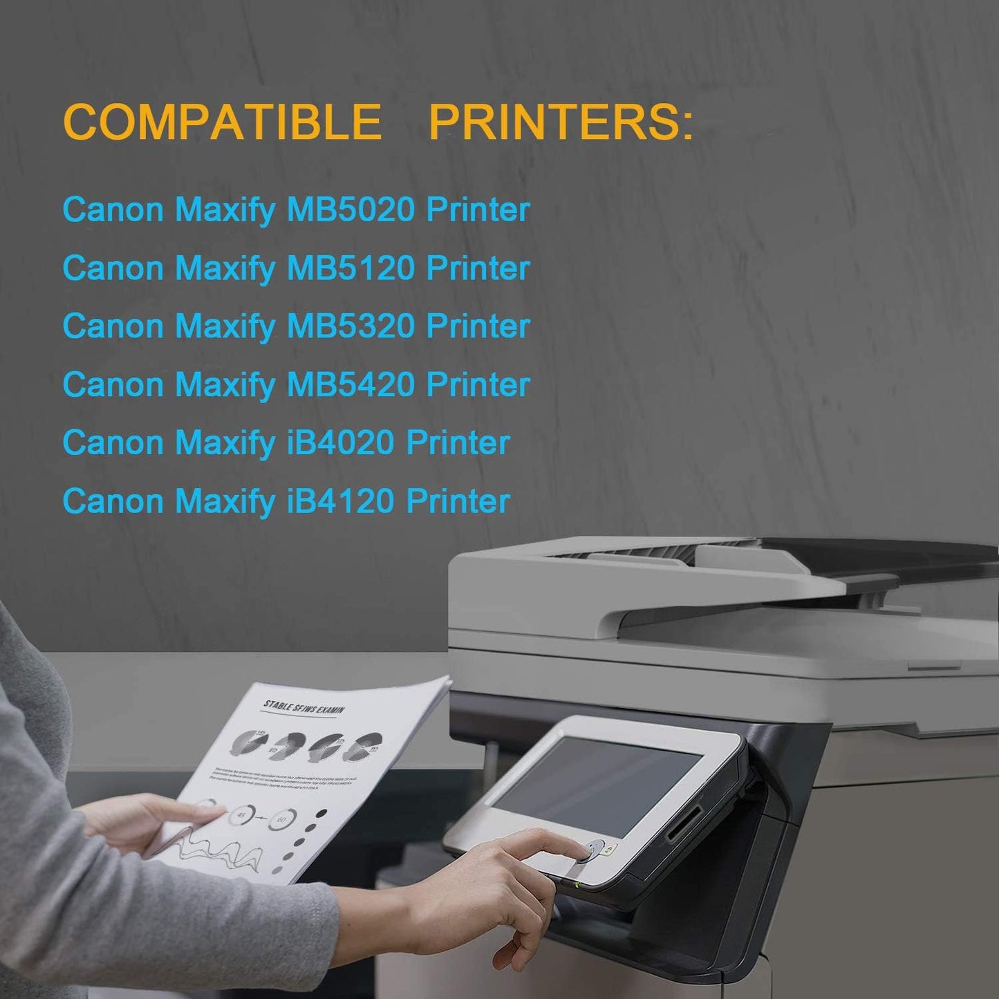 JUSTCOLOR Compatible PGI-2200XL 2200 XL Pigment Ink Cartridges Work with Maxify MB5020 MB5320 MB5120 iB4120 and iB4020 Printers (2 Pigment Black, 1 Cyan, 1 Magenta, 1 Yellow) 5 Pack