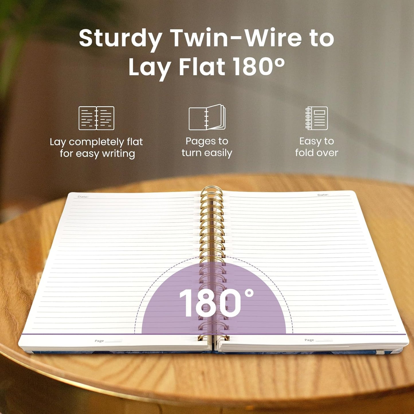 Lined Spiral Notebook Journal for Work, 300 Pages Thick B5 (7.1"x10") College Ruled Journal for Women & Writing, Hardcover Notebook for Note Taking, Perfect for Office Home School, Distant Peak