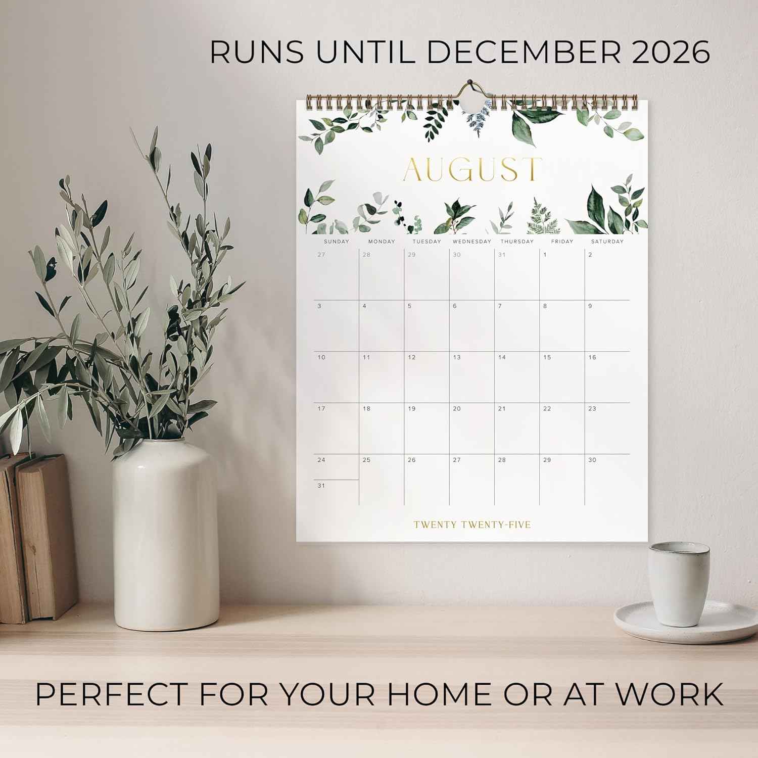 Aesthetic 2026 Wall Calendar - Runs Until December 2026 - The Perfect Large Modern 2025-2026 Calendar Planner for Easy Organizing