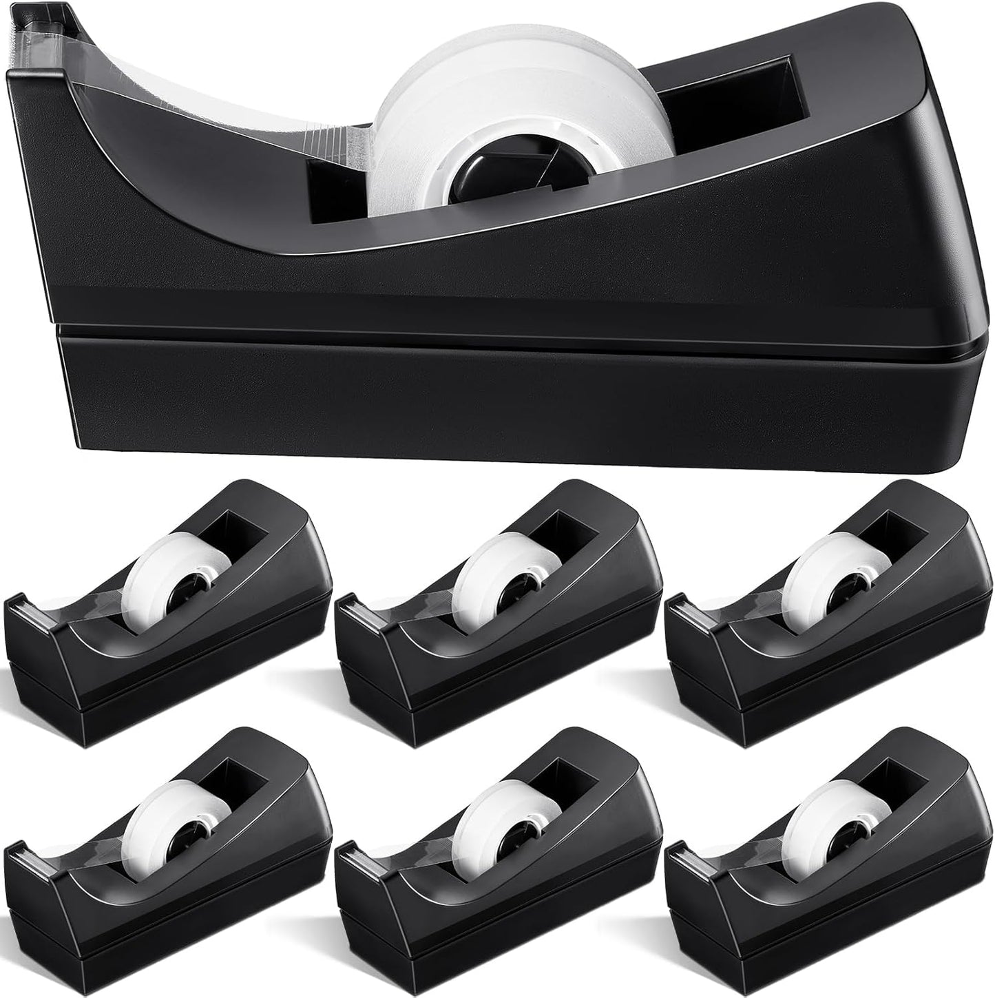 6 Pack Desktop Tape Dispenser Tape Roll Non Skid Base Tape Dispensers for Office Home School (Tape Not Included) - Lumora Desk
