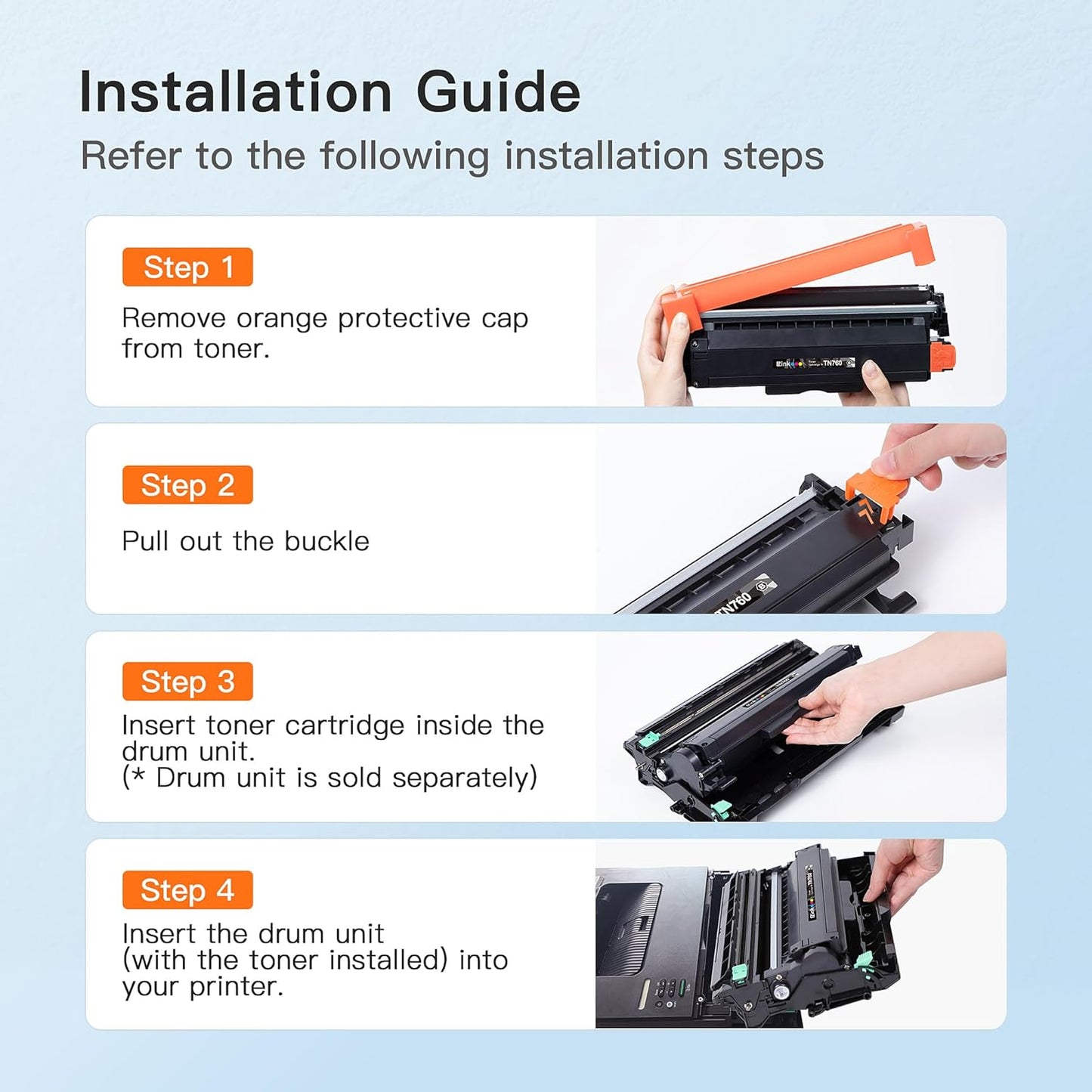 E-Z Ink TN760 Toner Cartridge and DR730 Drum Unit Compatible for Brother TN-760 TN730 DR 730 to Use with MFC-L2710DW MFC-L2750DW HL-L2370DW DCP-L2550DW (3 Pack, 2 Toner Cartridge, 1 Drum Unit)