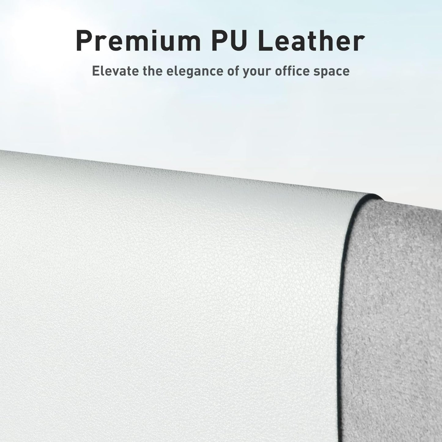 Aothia Leather Desk Pad Protector, Large Mouse Pad, Office Mat, Non-Slip PU Leather Blotter, Laptop Desk Pad, Waterproof Writing Pad for Office and Home (Barely Grey, 23.6" x 13.7")