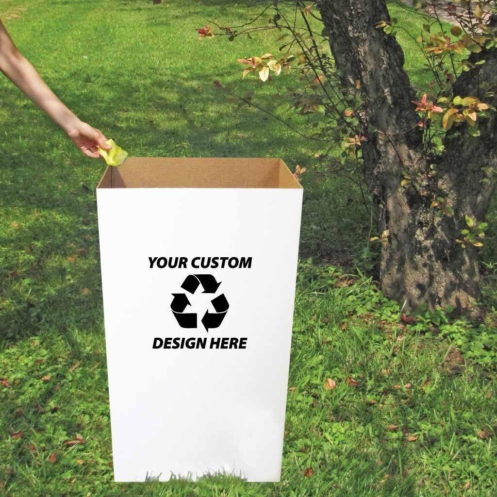 VictoryStore 22.3 gallons Cardboard Trash Bin, Reusable, Recyclable and Disposable Trash Cans, Sturdy Cardboard Medium Size (Blank, 10-Pack)