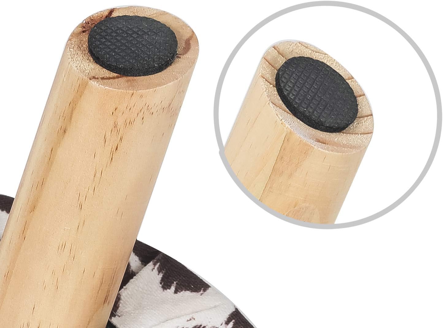 Homebeez Round Ottoman Stool Velvet Foot Rest, Small Footstool with Non-Skid Legs (Brown Cow)